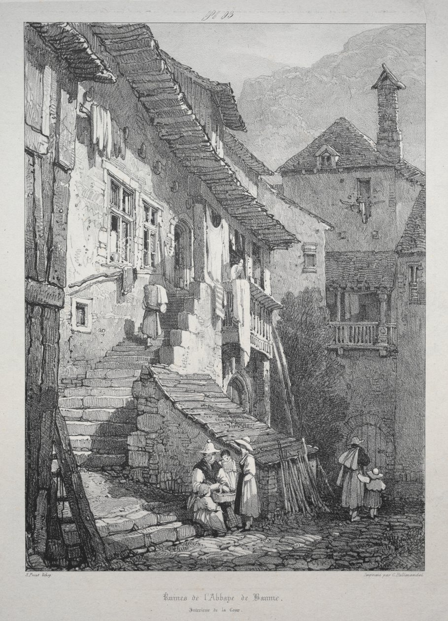 Ruínas da Abadia de Baume. Interior do Tribunal de Samuel Prout