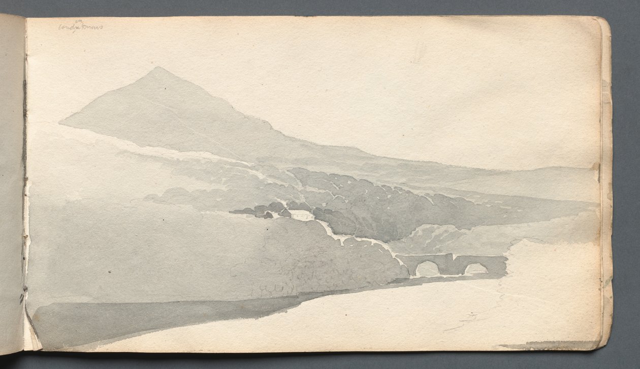 Sketchbook: "Paisagem montanhosa com ponte" de Samuel Prout