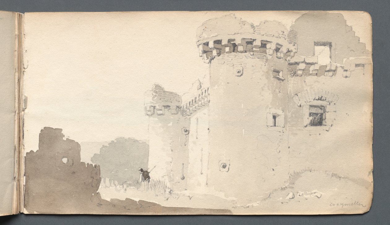Bloco de desenho: Castelo em ruínas, 1814. de Samuel Prout