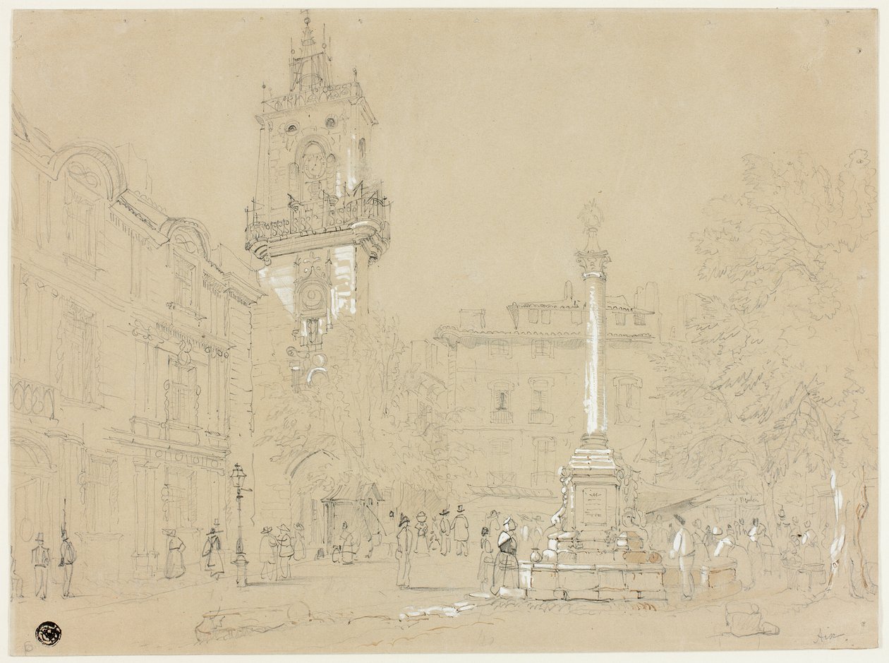 Praça em Aix-en-Provence de Samuel Prout