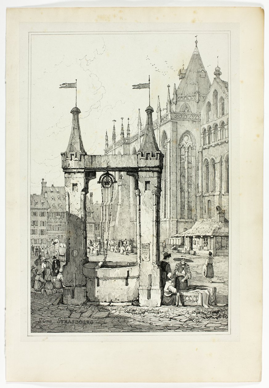St Omer, Estrasburgo, a partir de fac-símiles de esboços feitos na Flandres e na Alemanha de Samuel Prout