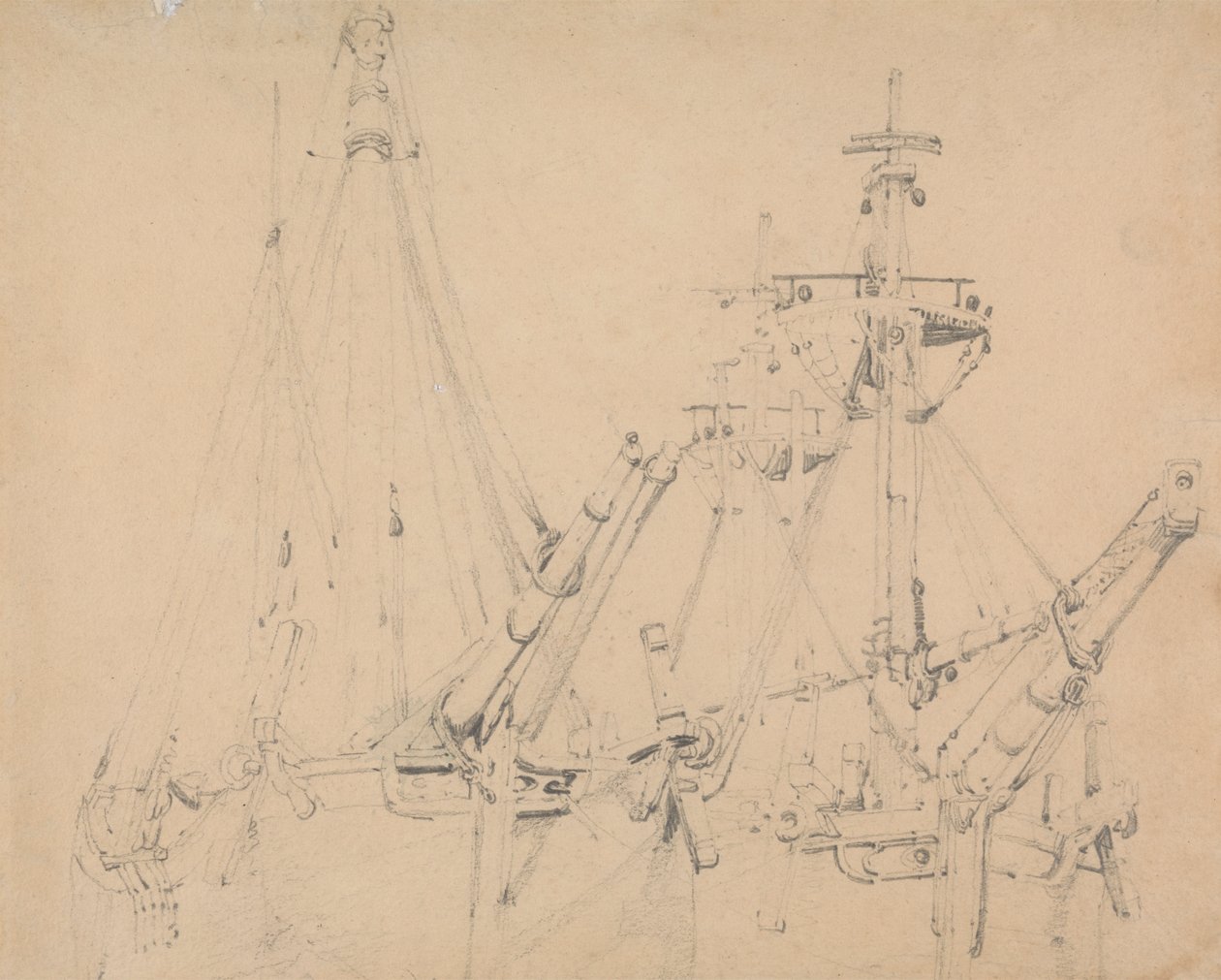 Estudo de Dois Navios Veleiros Lançados de Samuel Prout