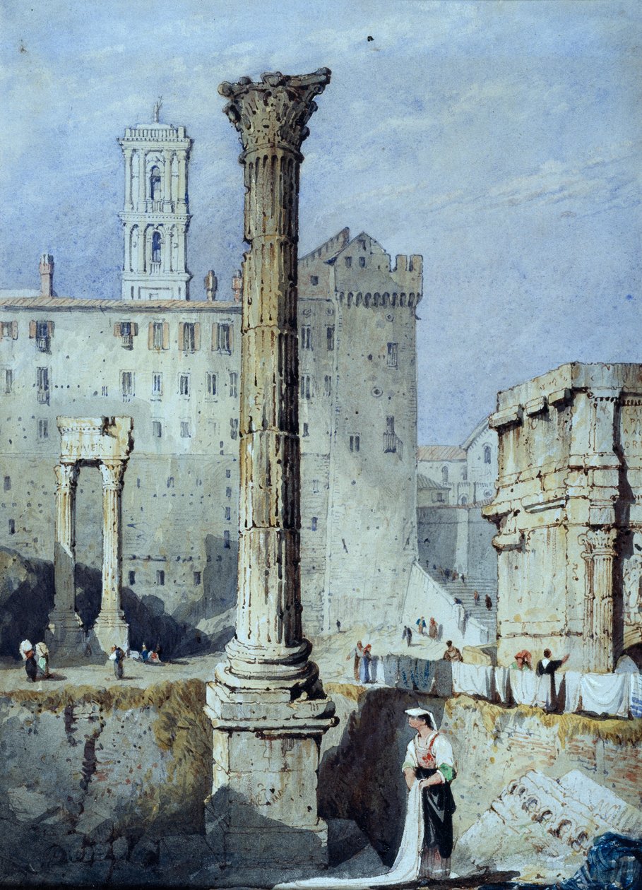 A Coluna das Phocas (aguarela sobre papel) de Samuel Prout