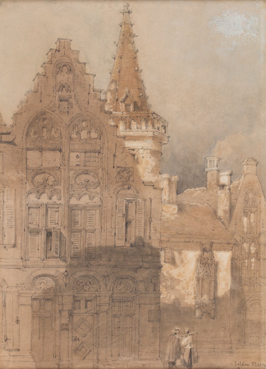 O Tosão de Ouro, Bruges, data desconhecida (aguarela sobre papel) de Samuel Prout