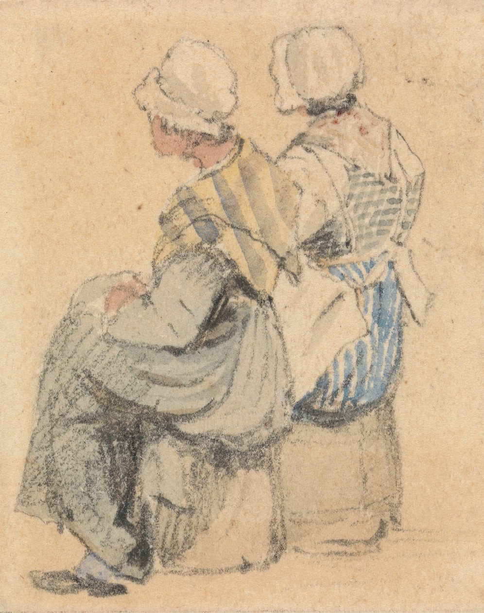 Duas camponesas, sentadas de Samuel Prout