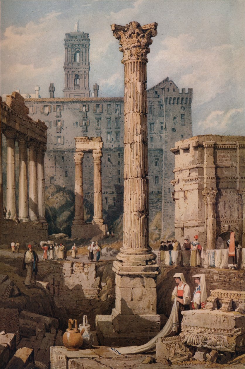 Vista no fórum, Roma, c1823 de Samuel Prout
