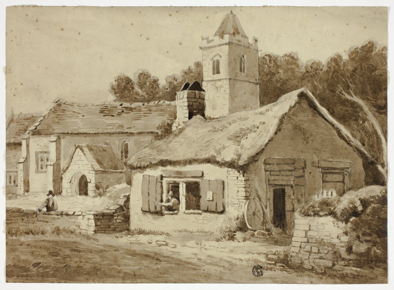 Igreja e rua da aldeia de Samuel Prout