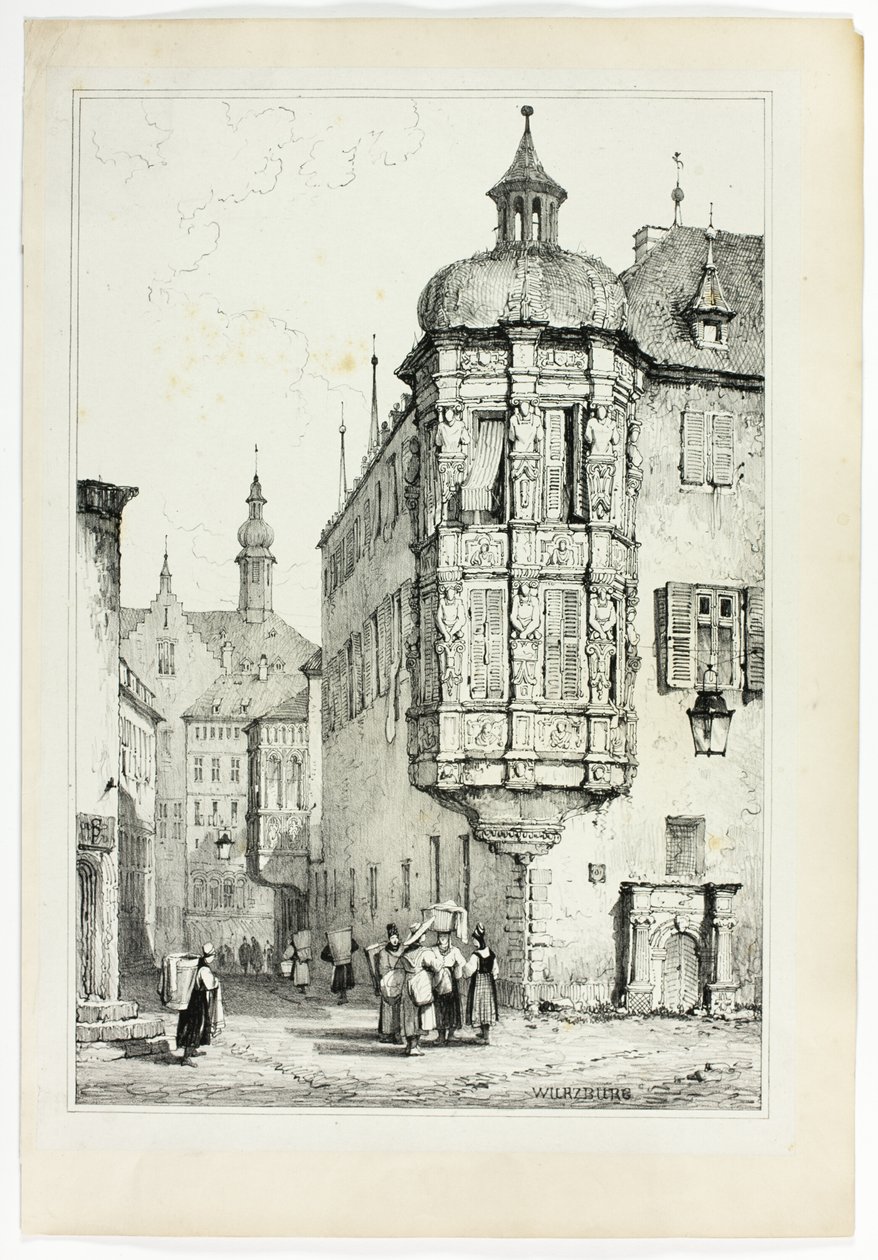 Wurzburg, a partir de fac-símiles de esboços feitos na Flandres e na Alemanha de Samuel Prout