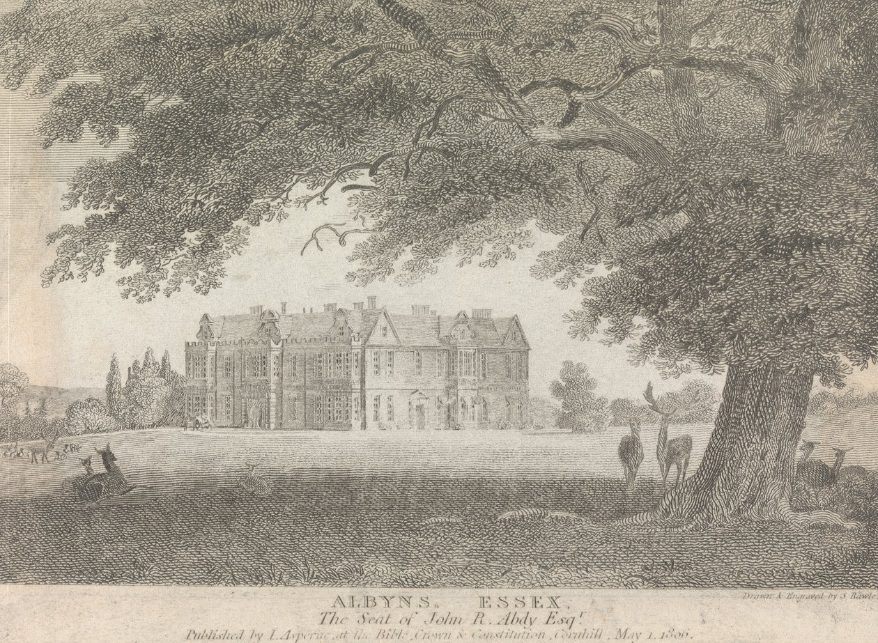 Albyns, Essex, The Seat of John R. Abdy, Esquire (publicado por L. Asperne); página 7 (Volume Um) de Samuel Rawle