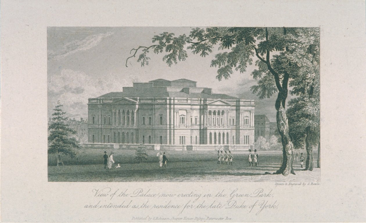 Vista da York House e do Green Park, c. de Samuel Rawle