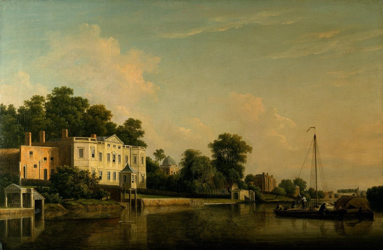 Vista da casa de Alexander Pope, em Twickenham, nas margens do Tamisa. de Samuel Scott