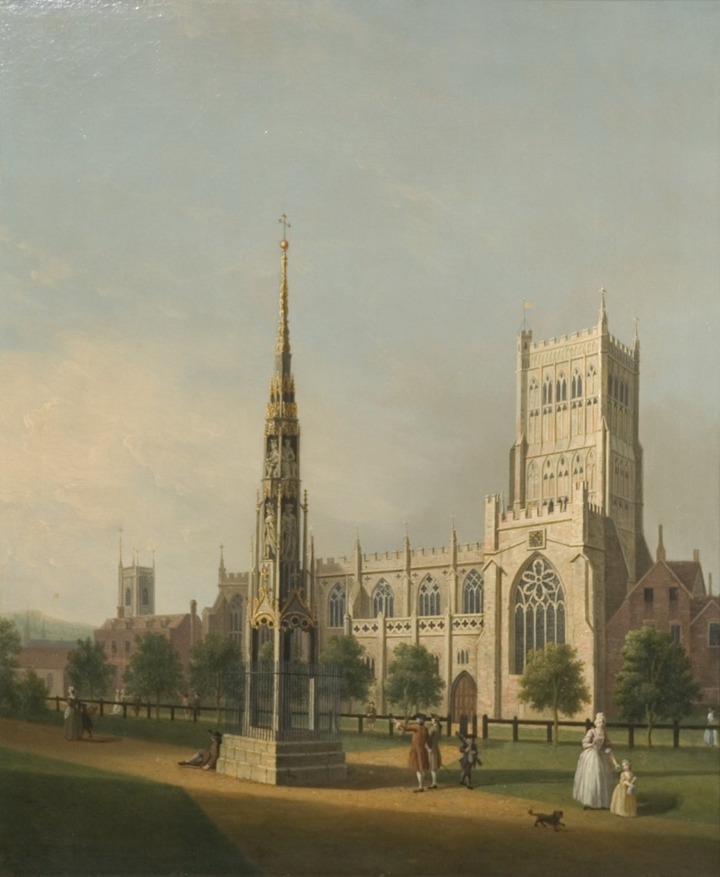 A View of Bristol High Cross and Cathedral, c.1750 (óleo sobre tela) de Samuel Scott
