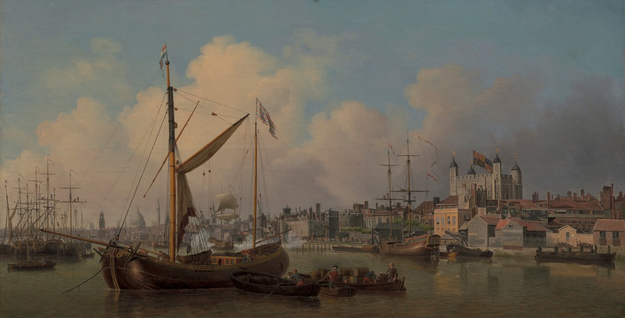 Uma Vista da Torre de Londres, Suposta no Aniversário de Sua Majestade de Samuel Scott