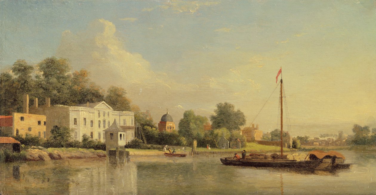 Villa de Alexander Pope (1688-1744), Twickenham, c.1759 (óleo no painel) de Samuel Scott