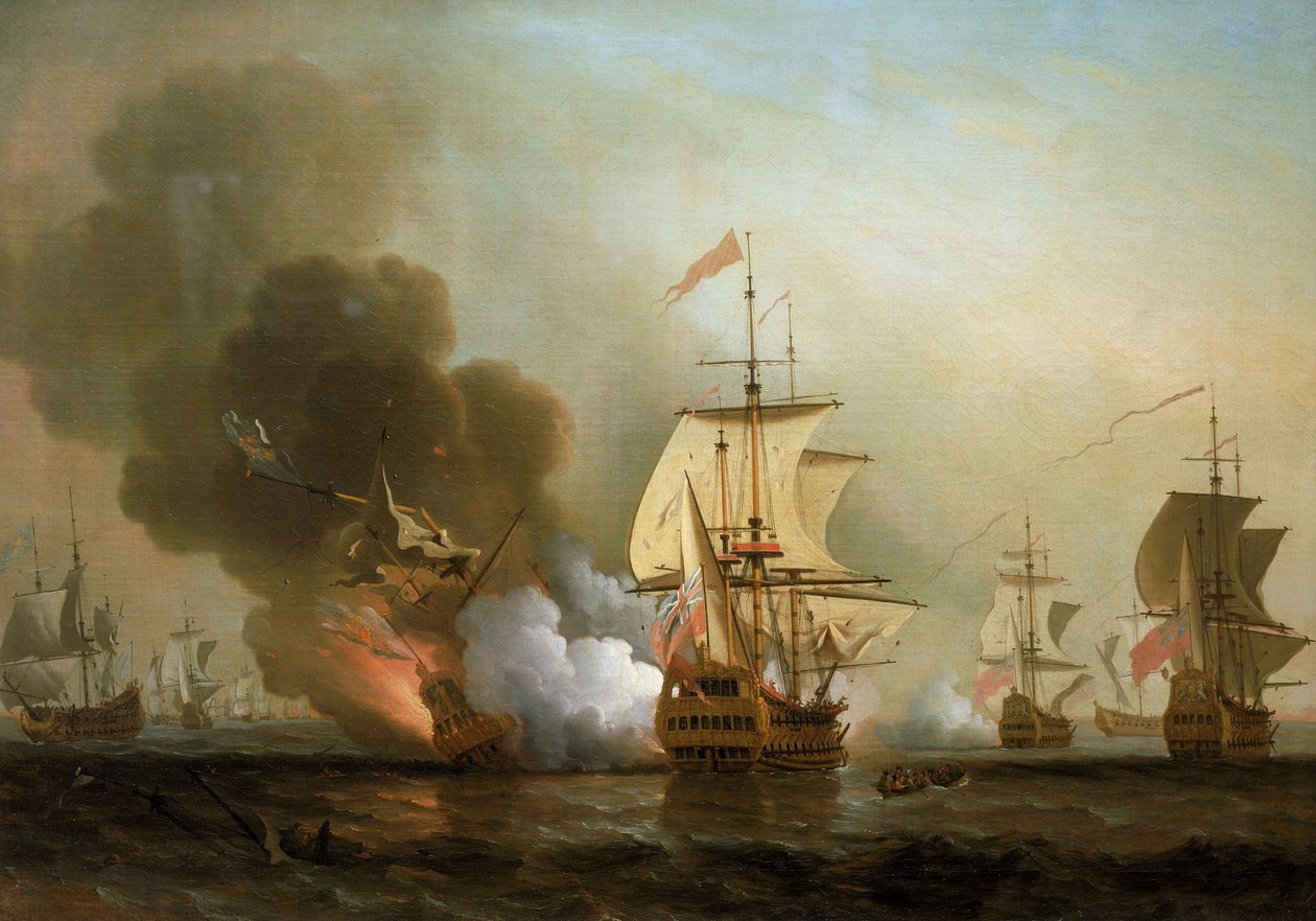 Batalha naval ao largo da costa de Cartagena (Espanha), 28 de maio de 1708 de Samuel Scott
