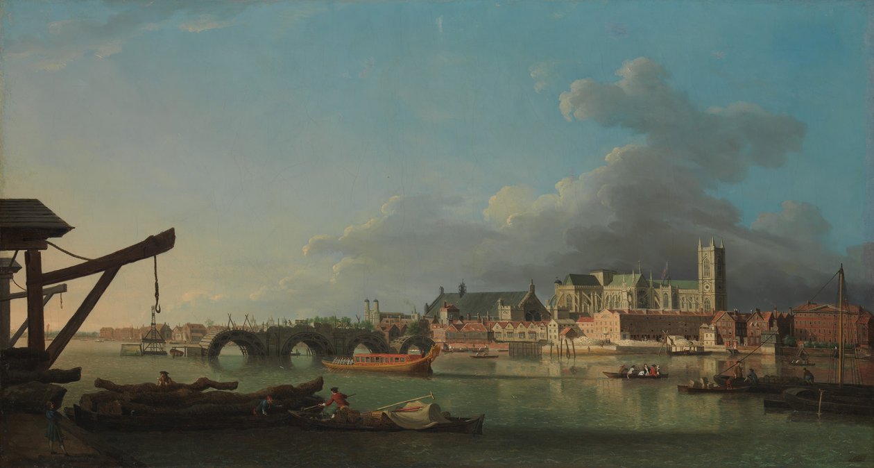 O edifício da ponte de Westminster. de Samuel Scott