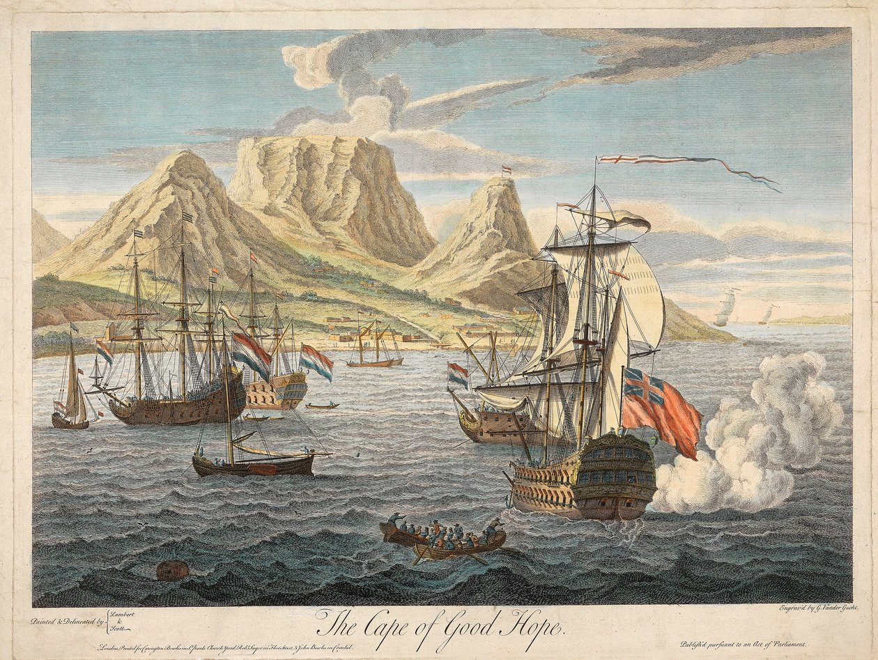 O Cabo da Boa Esperança, pub. c1731. de Samuel Scott
