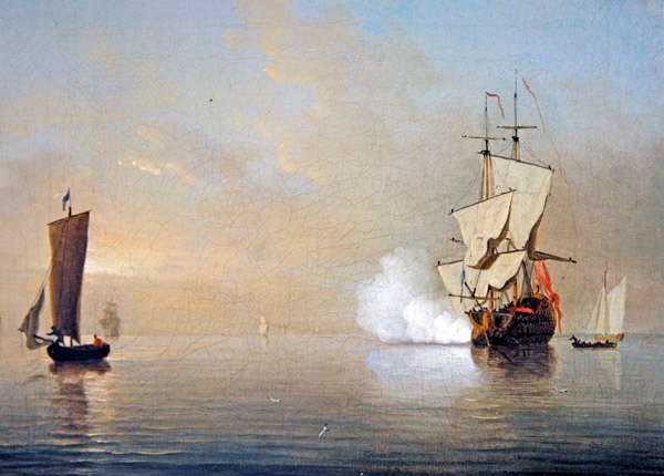 The Morning Gun (óleo sobre tela) de Samuel Scott
