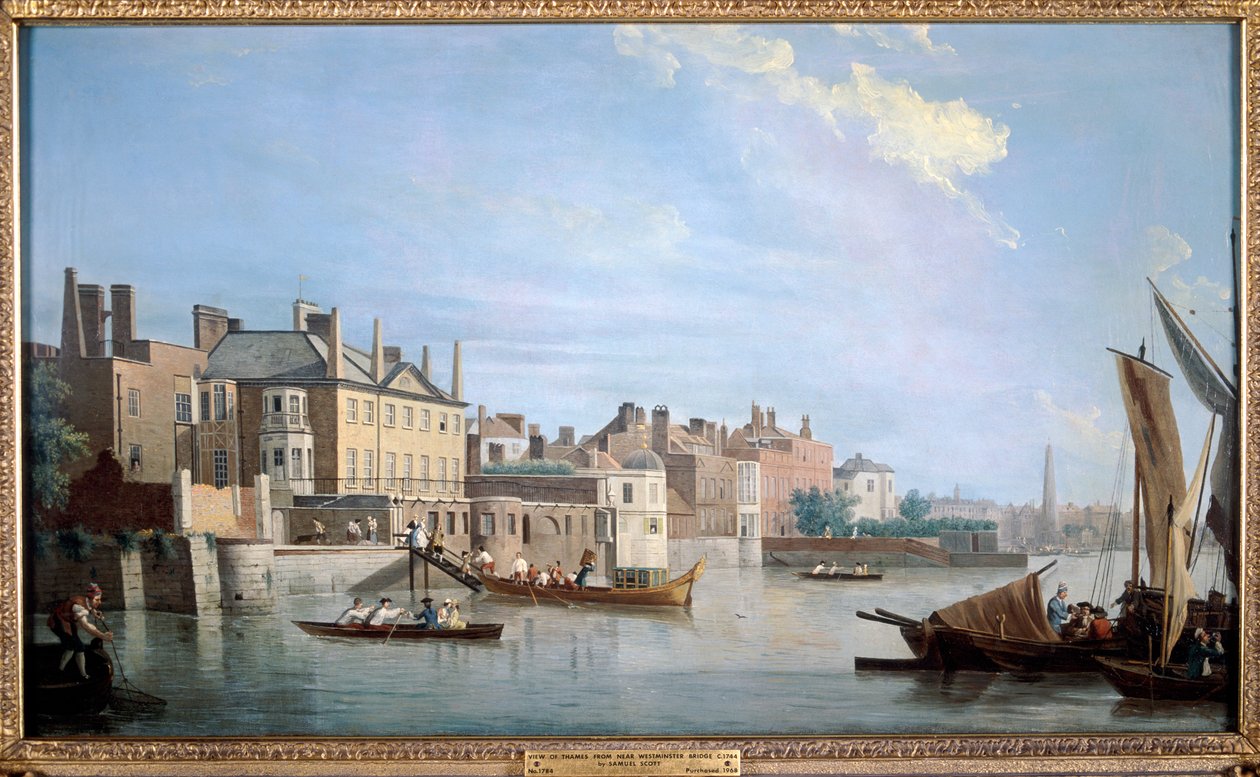 O Tamisa com Montagu House, perto de Westminster Bridge, Londres, 1749 de Samuel Scott