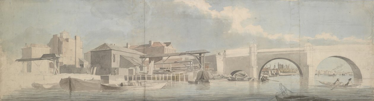 Ponte de Westminster, Surrey Side, ca. 1750. de Samuel Scott