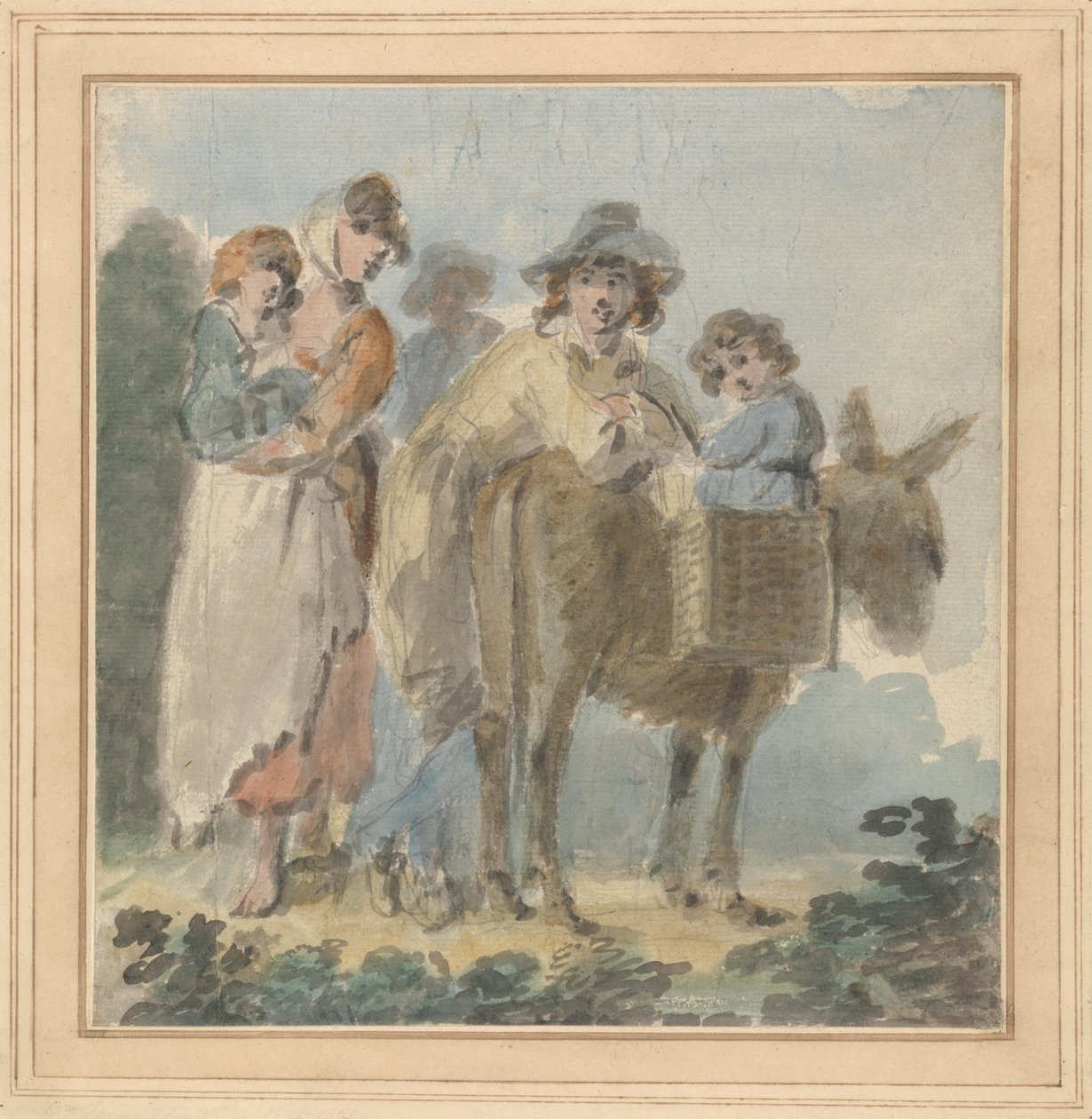 Uma Família Camponesa com Burro de Samuel Shelley