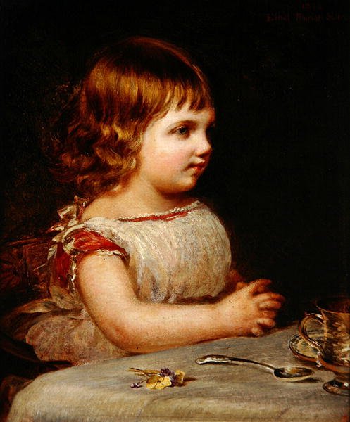 Retrato de Ethel Marion Sidley, a filha da artista de Samuel Sidley