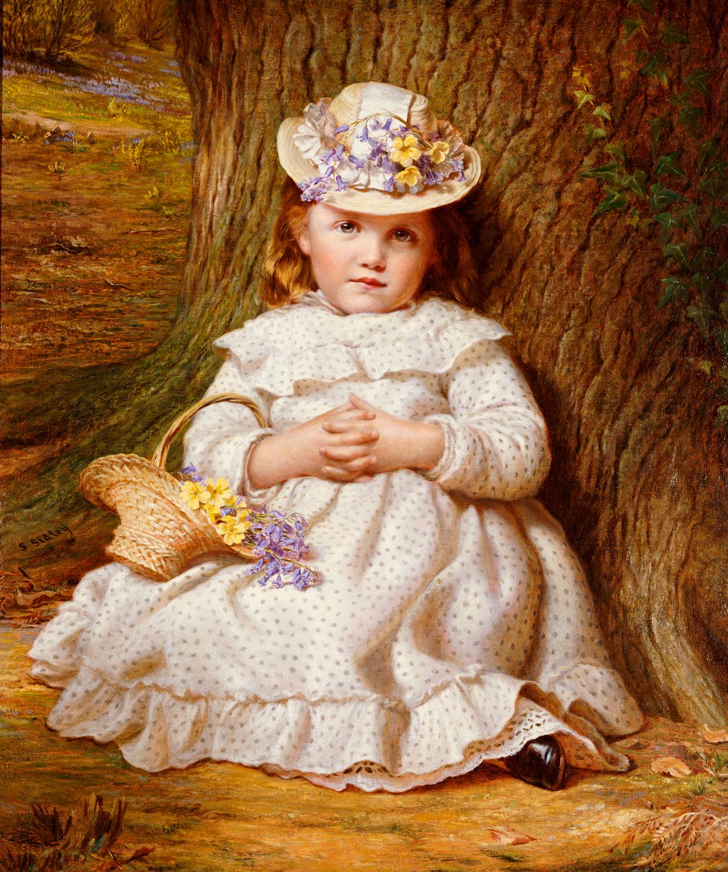 Prímulas e Bluebells de Samuel Sidley