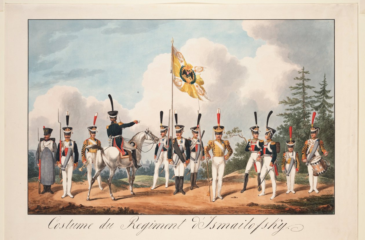 Uniformes de gala do Regimento Izmailovsky, 1818 de Samuel Solomon Chiflard