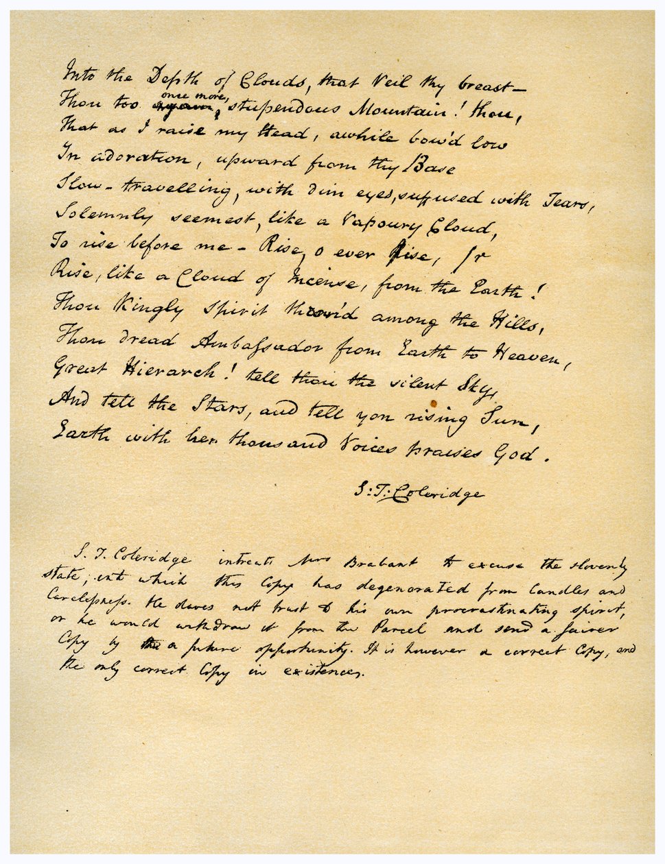 Hino antes do nascer do sol no Vale de Chamouny, impresso pela primeira vez em 1802. de Samuel Taylor Coleridge
