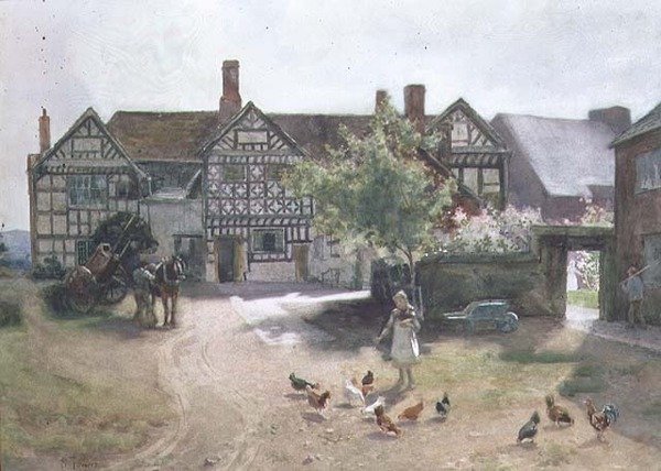 Darcy Lever Old Hall (aguarela sobre papel) de Samuel Towers