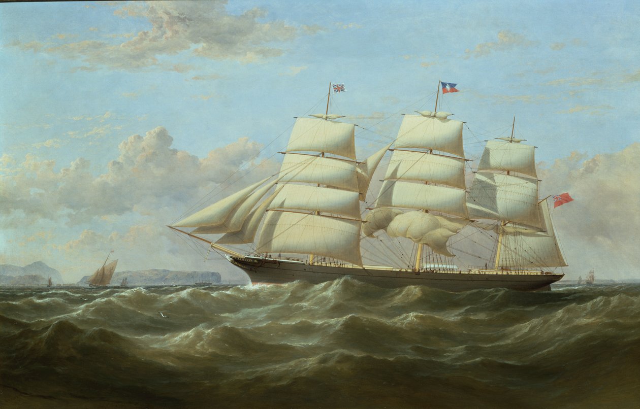 O navio mercante britânico Clifford no retorno de sua viagem inaugural à Índia de Samuel Walters
