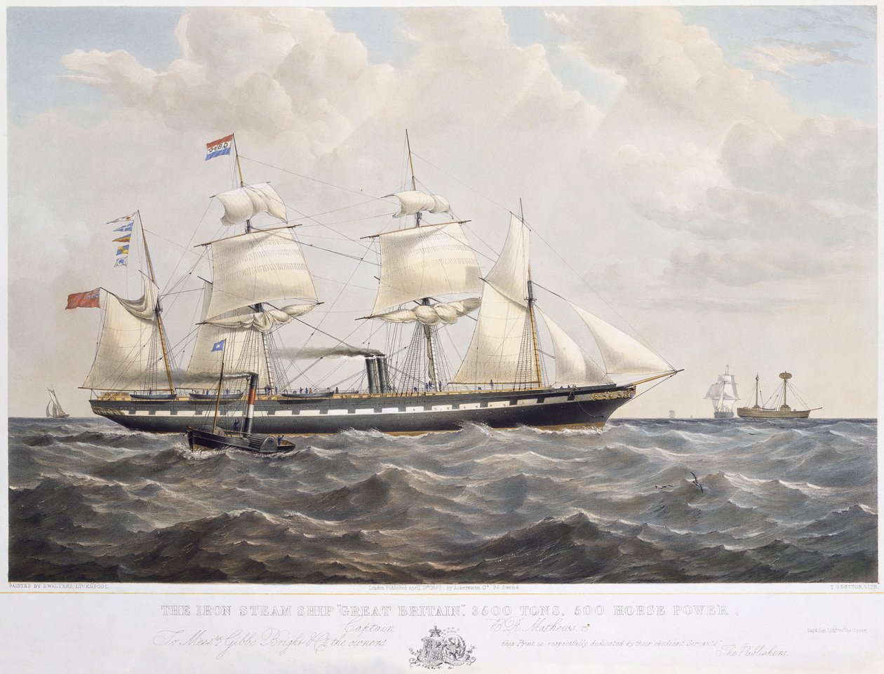 O navio a vapor de ferro "Great Britain", 3500 toneladas, 500 cavalos de potência de Samuel Walters