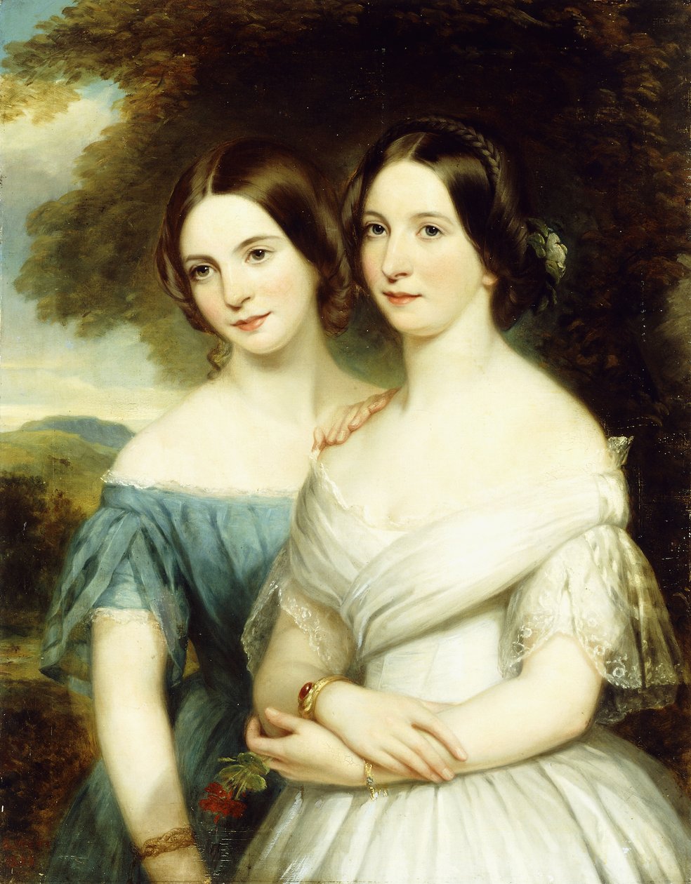 Retrato de duas irmãs, 1856 de Samuel West