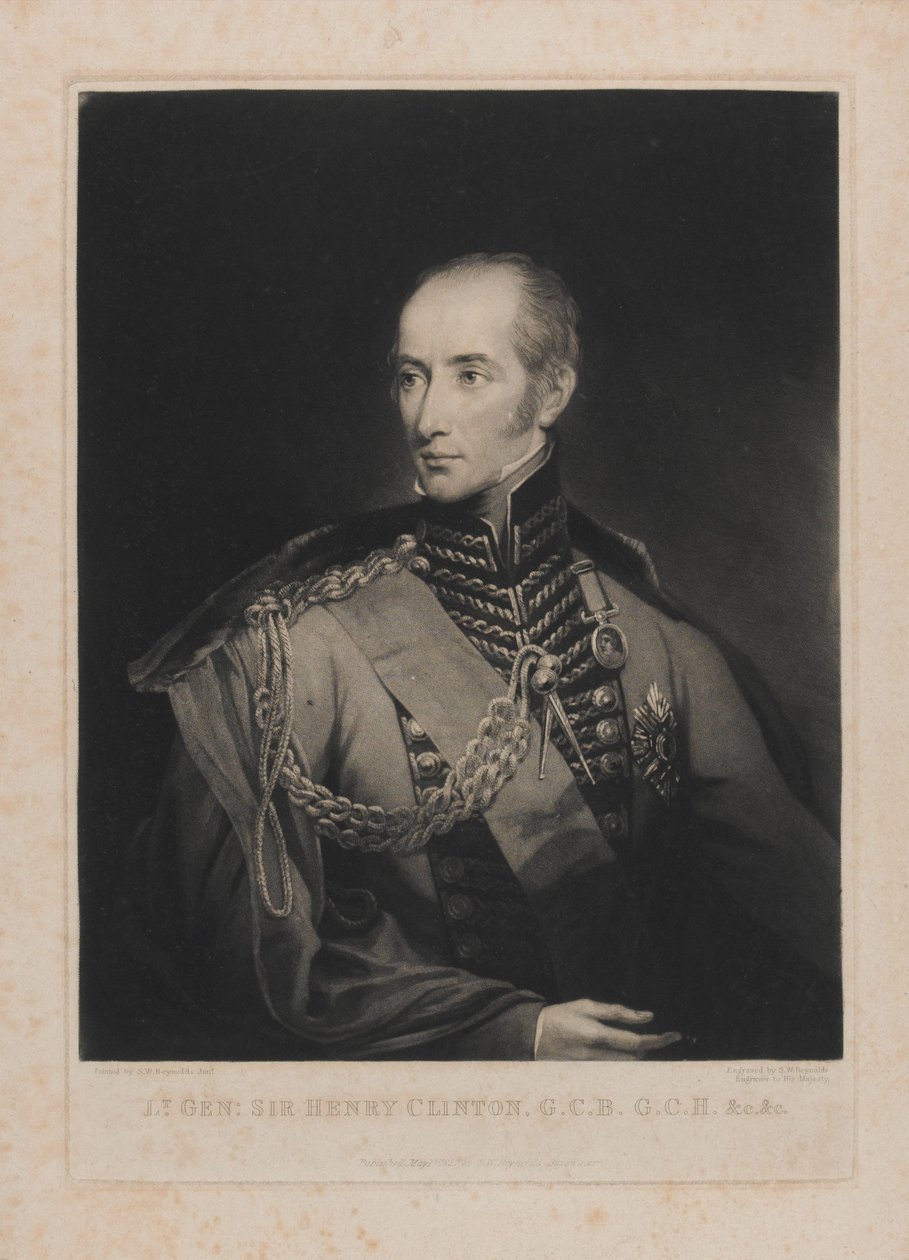 Tenente-general Sir Henry Clinton, gravado por Samuel William Reynolds I (1773-1835) 1º de maio de 1827 de Samuel William II Reynolds