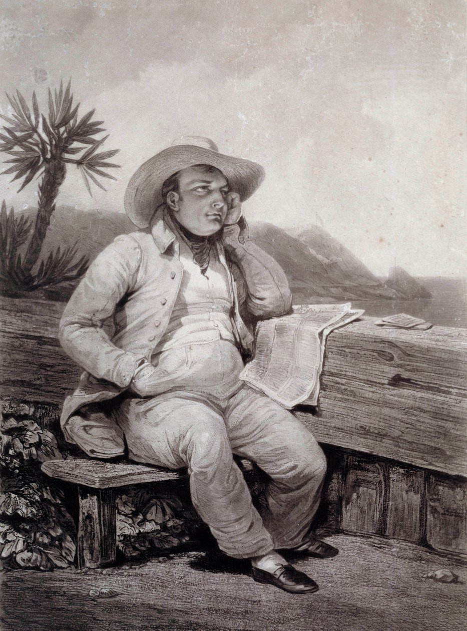 Retrato de Napoleão I (1769-1821) a Sainte Helene Engraving de Samuel William Reynolds (1773-1835) 1820 Ile d