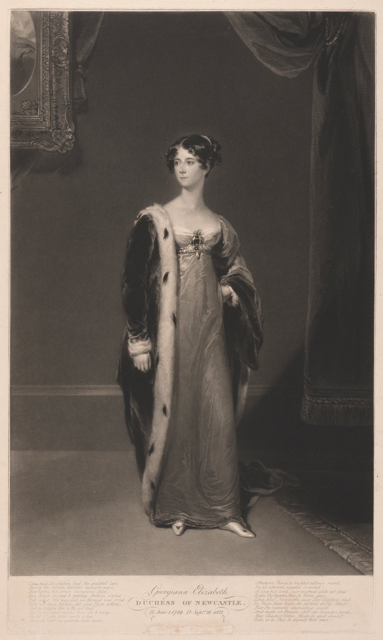 Georgiana Elizabeth Duchess de Newcastle de Samuel William Reynolds