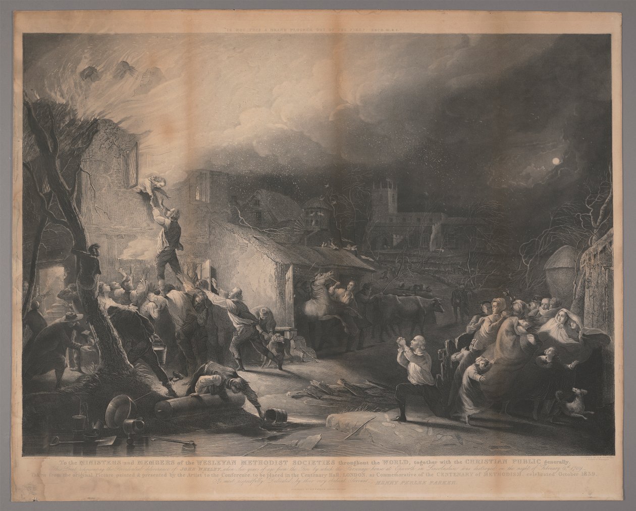 Entrega Providencial de John Wesley quando uma Criança do Fogo de Samuel William Reynolds