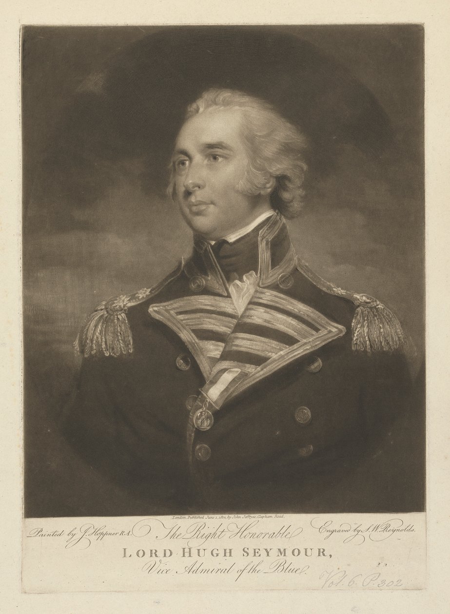 Vice-almirante Lord Hugh Seymour de Samuel William Reynolds