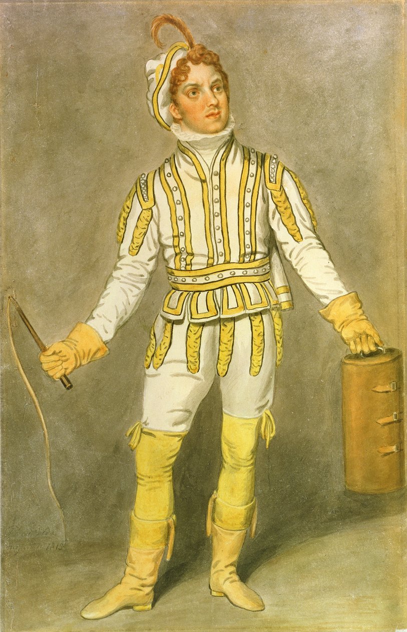 John Pritt Harley (1786-1858) como Pedrillo em &39;O Castelo da Andaluzia&39; por John O&39;Keeffe no Lyceum Theatre, 1815 de Samuel de Wilde
