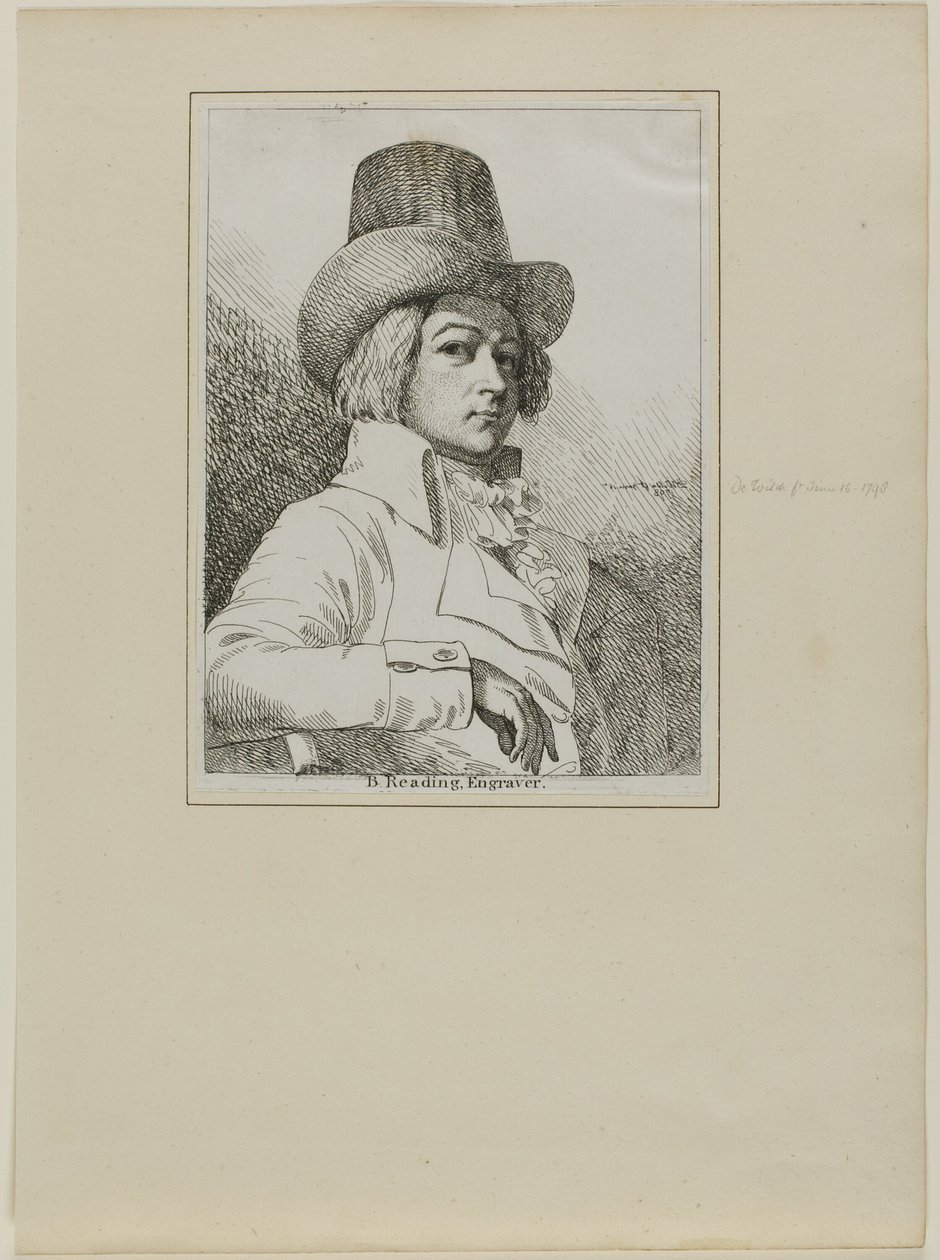Retrato de B. Reading, gravador de Samuel de Wilde