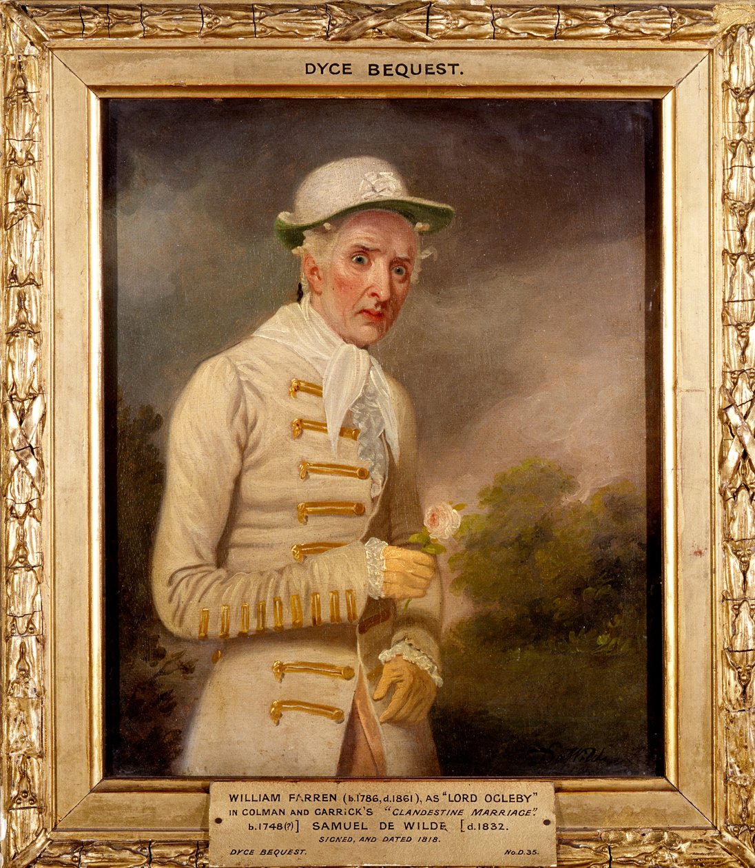 William Farren como Lord Ogleby em "Casamento Clandestino". de Samuel de Wilde