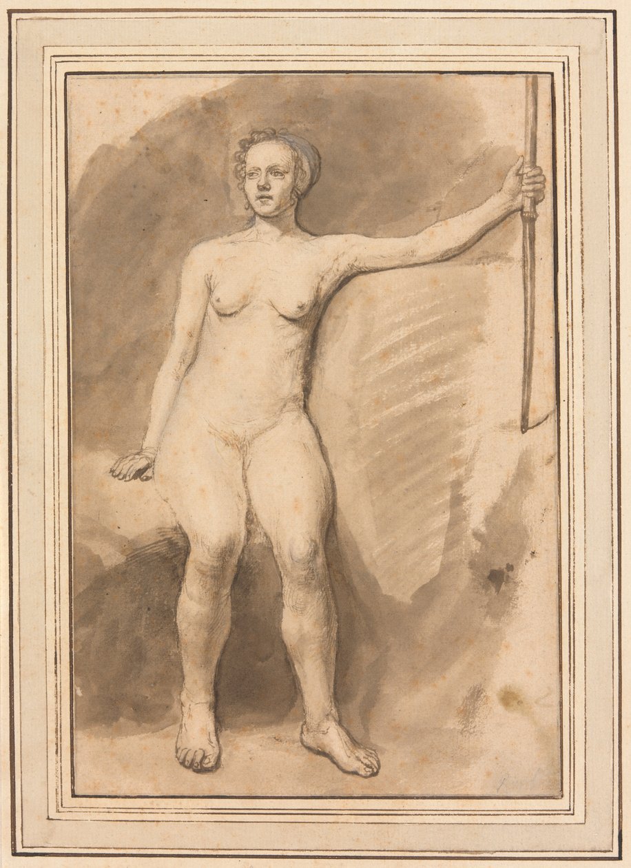 Nu feminino sentado de Samuel van Hoogstraten