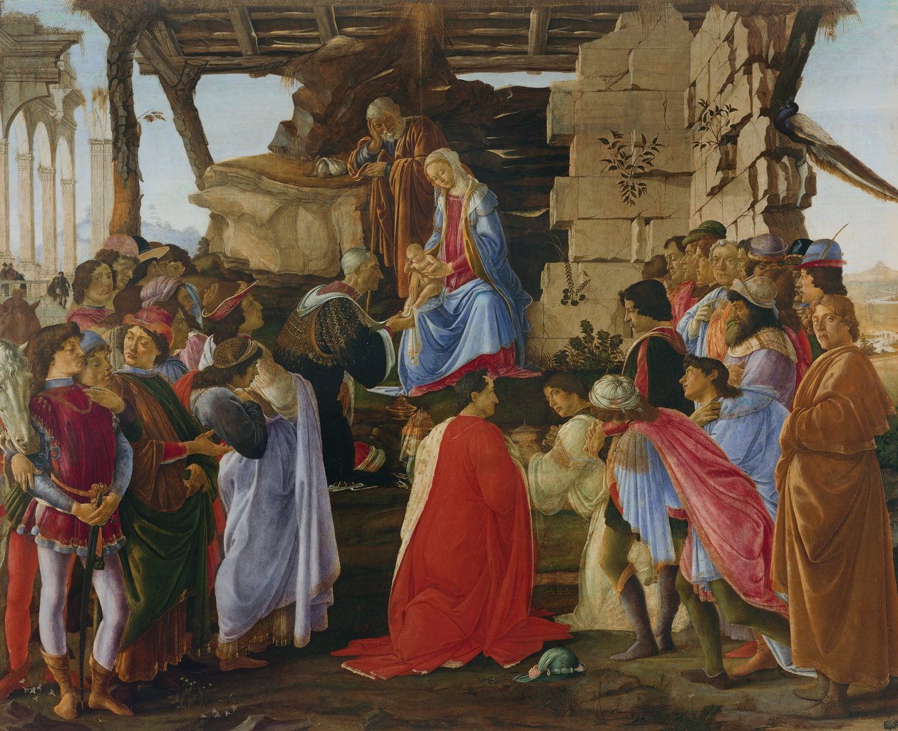 Adoração dos Magos (têmpera no painel) (para detalhes ver 315894) de Sandro Botticelli