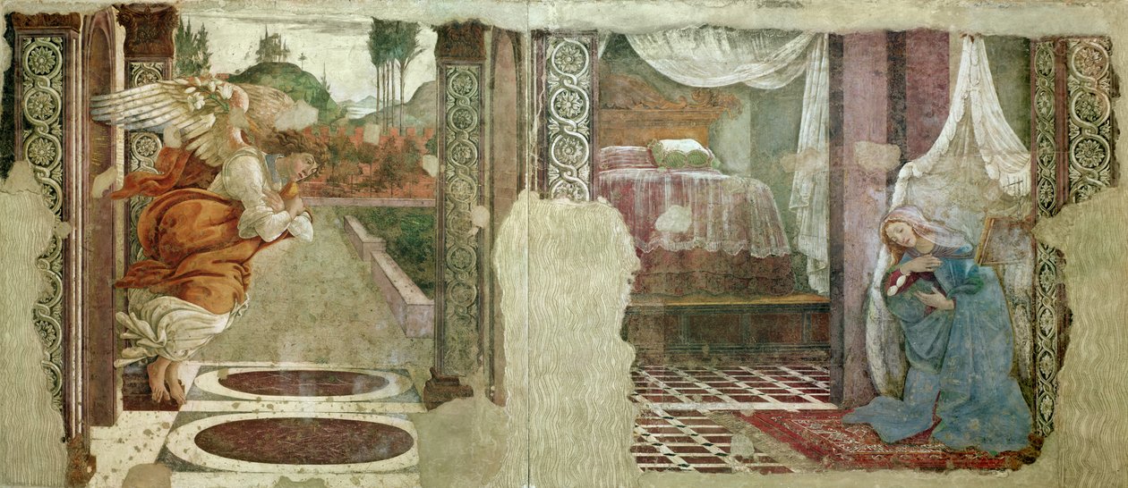 Anunciação de San Martino della Scala (tempera) de Sandro Botticelli