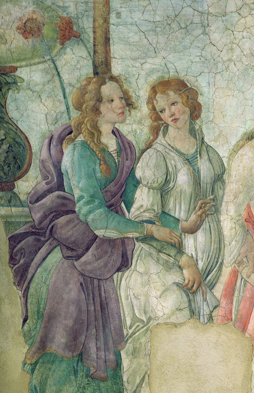 Detalhe de Vênus e as Graças que oferecem presentes a uma jovem, 1486 (ver também 33760) de Sandro Botticelli