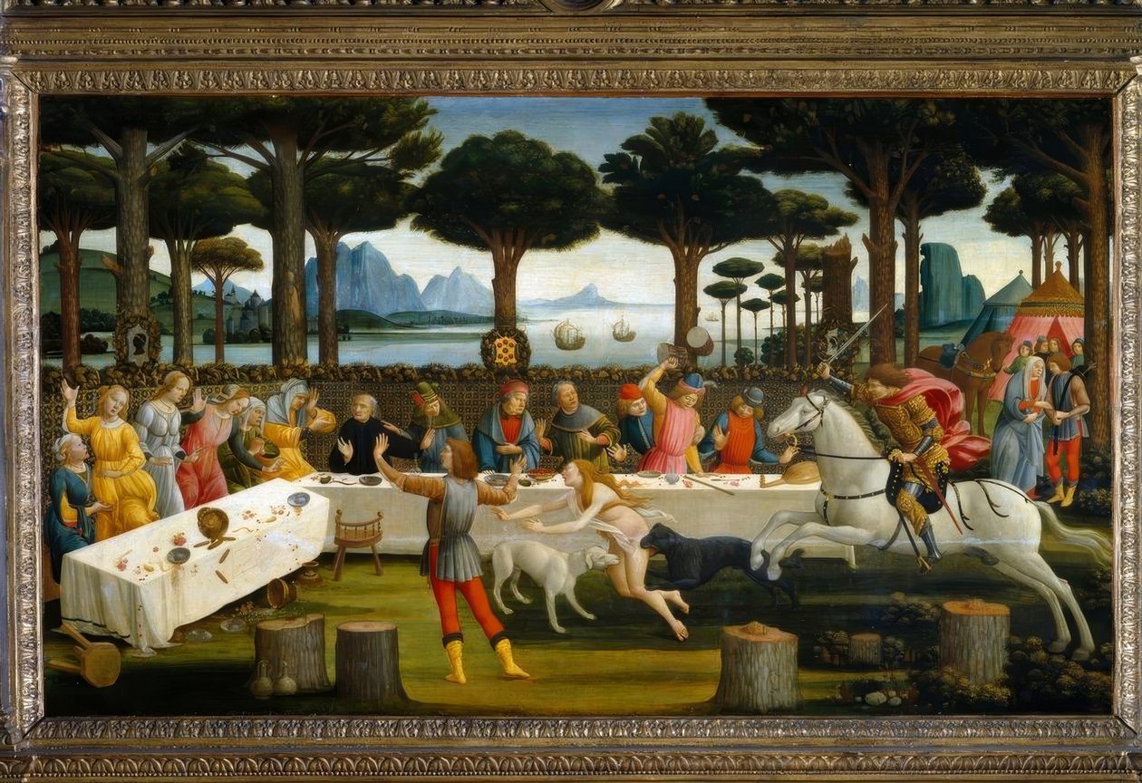 Die Geschichte des Nastagio degli Honesti III de Sandro Botticelli