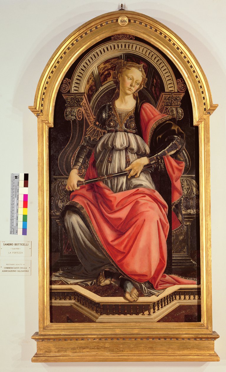 Fortitude (painel das Seis Virtudes encomendado para a câmara do Guild of the Merchant&39;s Guild Hall) 1470 de Sandro Botticelli