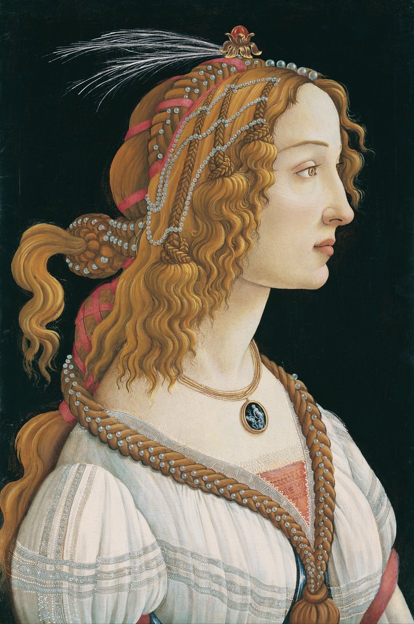 Retrato Idealizado de uma Senhora (Retrato de Simonetta Vespucci como Ninfa) de Sandro Botticelli