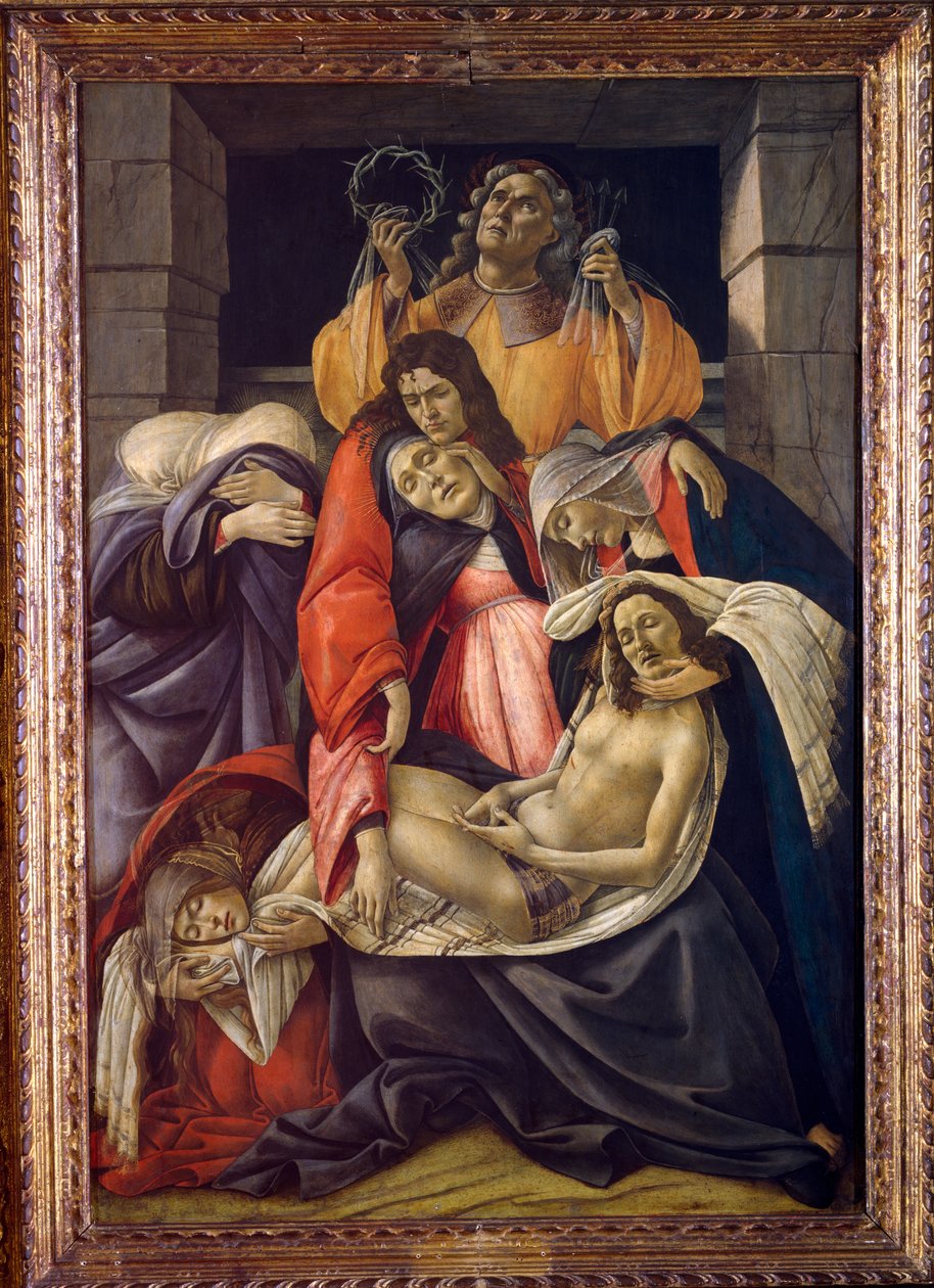 Lamentação sobre o Cristo Morto, c.1490-1500 (óleo sobre madeira) de Sandro Botticelli