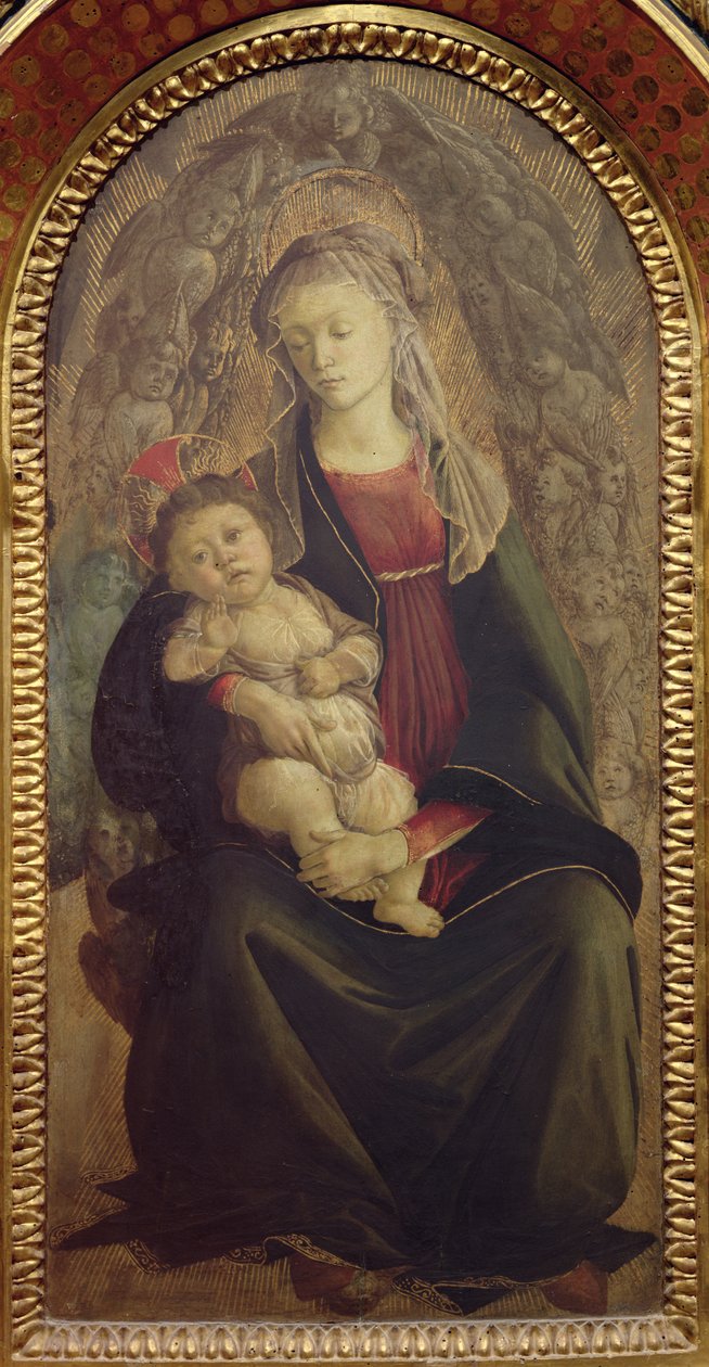 Madonna e Child in Glory (tempera no painel) (para detalhes ver 107250) de Sandro Botticelli